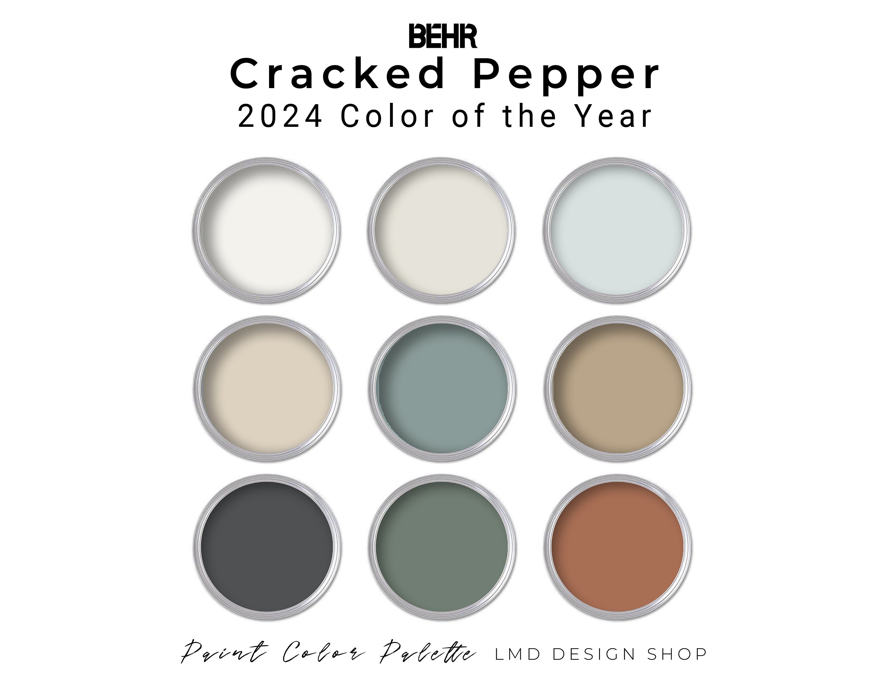 2024 Color of the Year Cracked Pepper Behr Palette Whole Home Paint