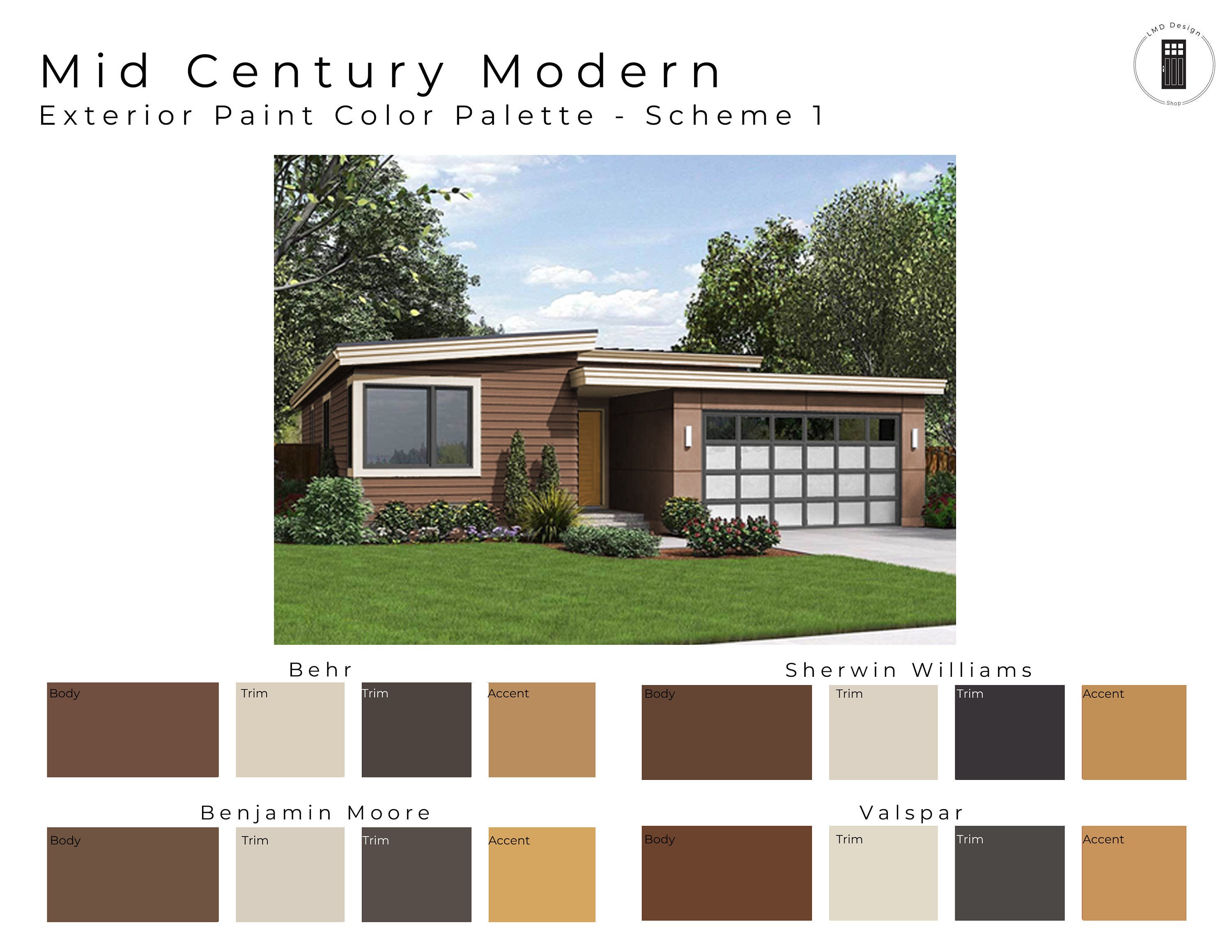 Exterior Paint Color Schemes Mid Century Modern Exterior House