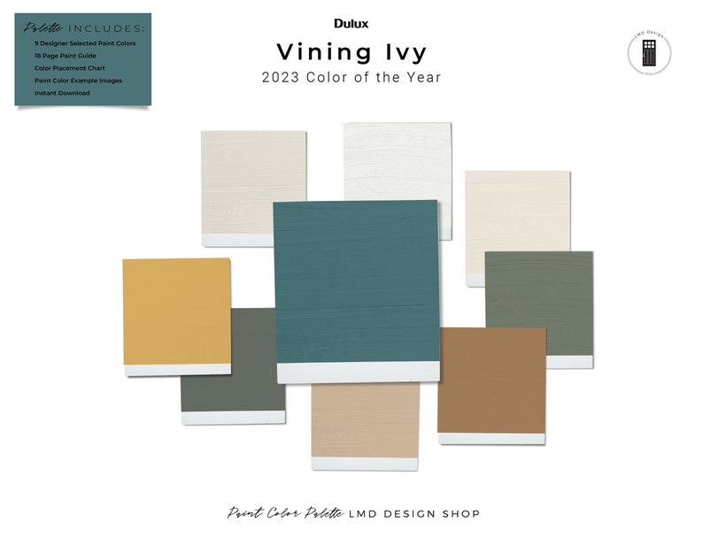2023 Color of the Year Dulux Canada Vining Ivy Color Palette Etsy