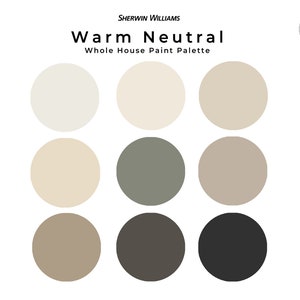 Neutral, Warm Sherwin Williams Paint Color Palette Cozy Warm Interior Whole House Paint Colors image 2