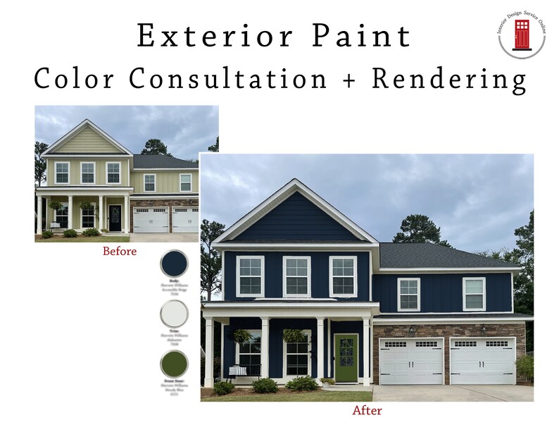 Exterior Paint Color Consultation and Rendering Exterior Home Etsy