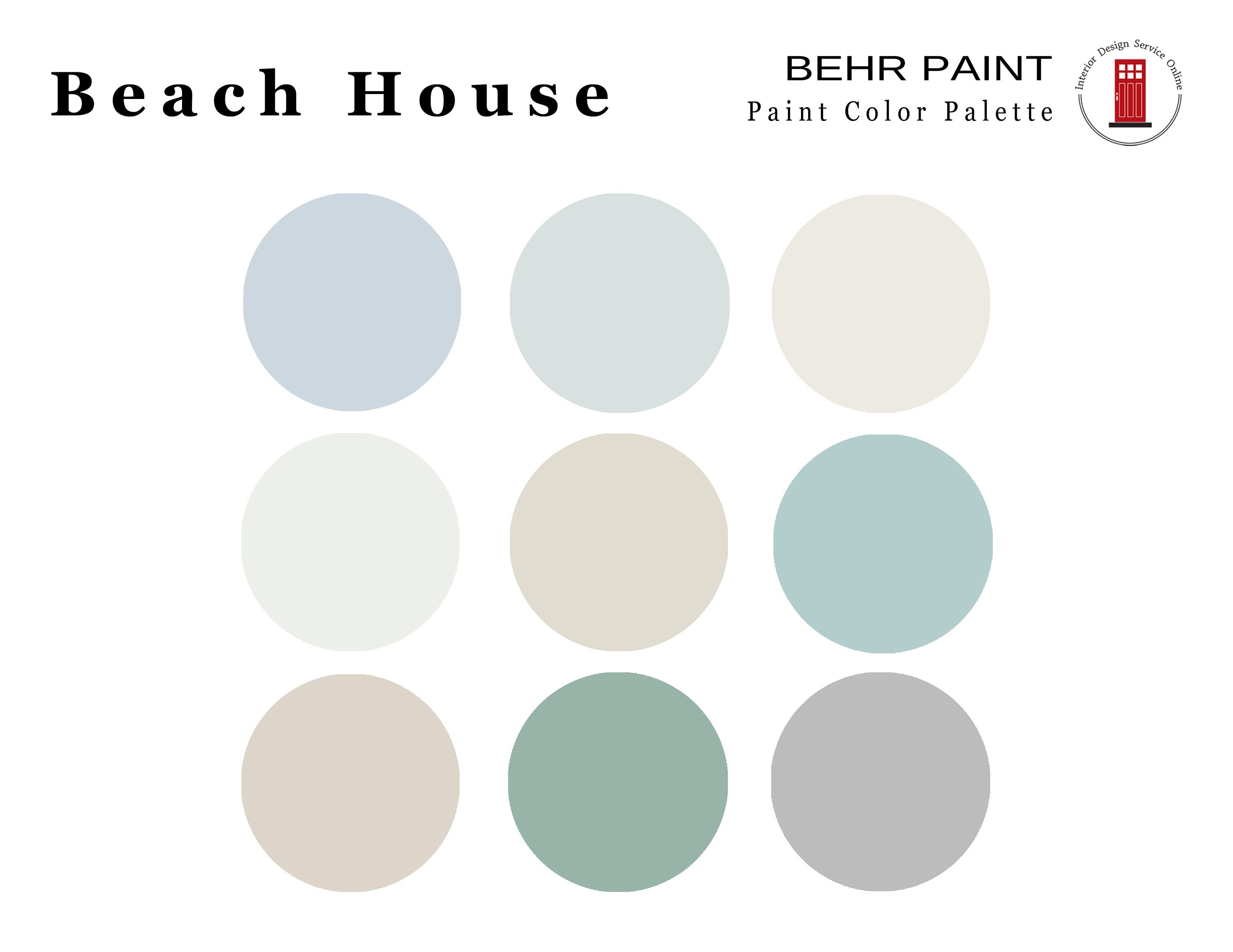 Beach House Color Palette Behr Paint Palette Prepackaged Etsy