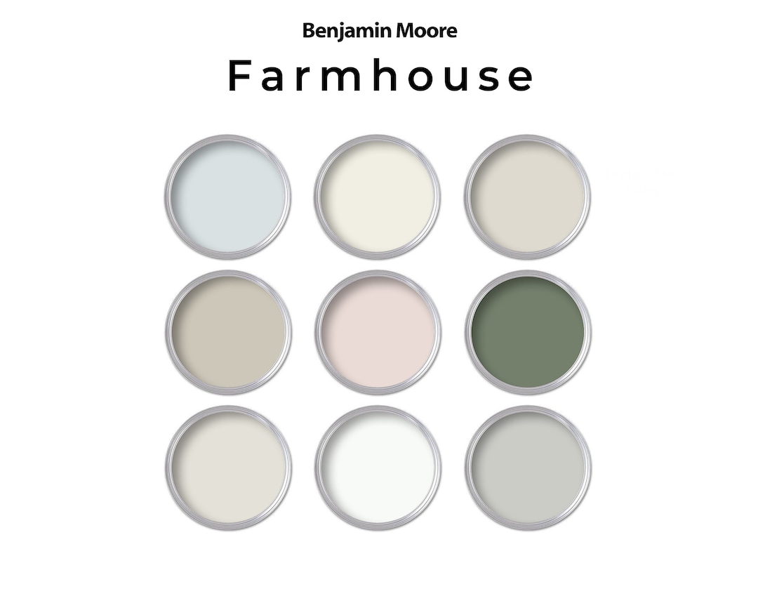 Farmhouse Benjamin Moore Paint Color Palette | Whole House Paint ...