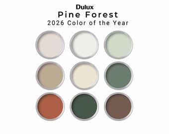 Dulux Canadian Pine Forest Paint Palette | Green Interior Paint Colors | Whole House Color Scheme 2026