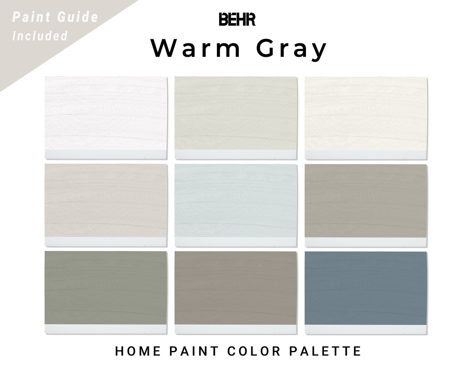 Warm Gray Behr Paint Color Scheme Behr Paint Palette Warm Etsy