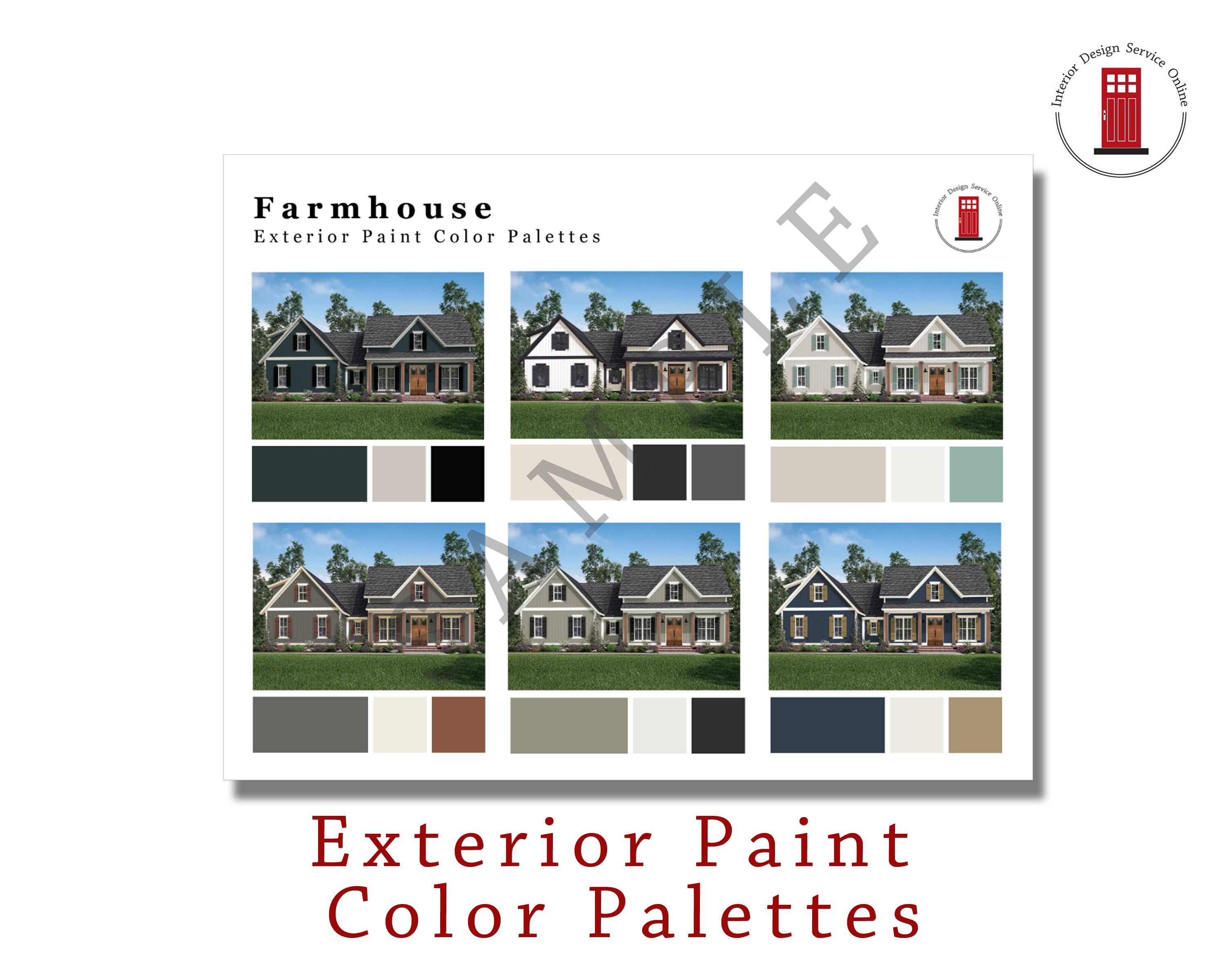 Farmhouse Home Exterior Paint Colors Exterior Color Schemes Etsy