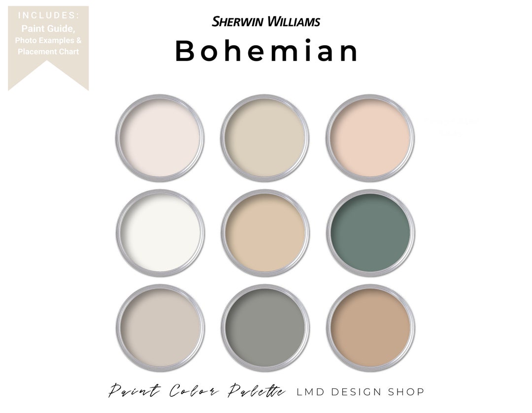 Sherwin Williams Boho Paint Color Palette Earthy Whole House Etsy