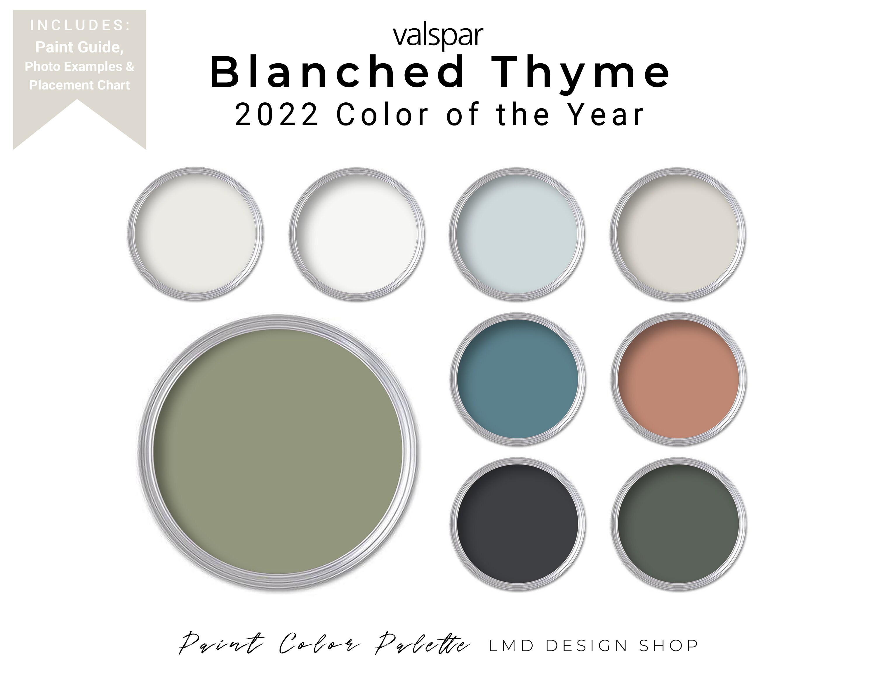 Valspar Paint Palette 2022 Color Blanched Thyme Interior Etsy