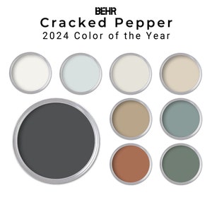 2024 Color of the Year Cracked Pepper Behr Palette | Whole Home Paint Colors