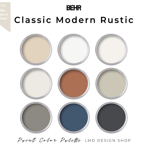 Rustic Modern Behr Paint Color Palette Interior Home Color Etsy Canada