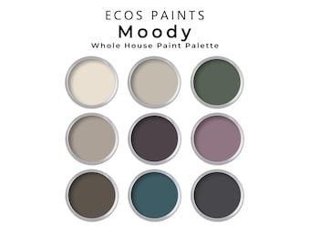 Moody Whole House Paint Palette | ECOS No VOC Interior Color Scheme | Instant Download
