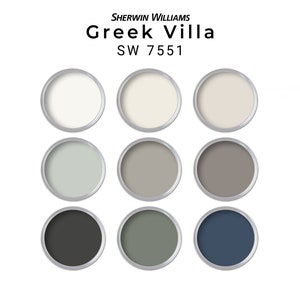 Greek Villa Sherwin Williams Paint Color Palette | Greek Villa Whole House Paint Palette