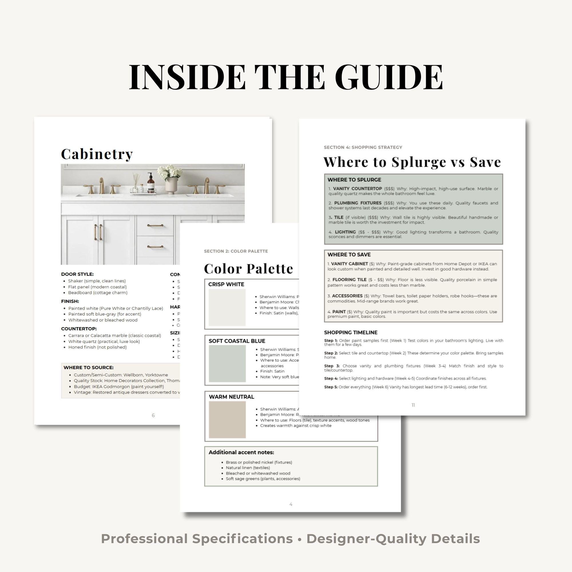 Coastal Grandmother Bathroom Design Guide PDF | Complete Material Specs ...