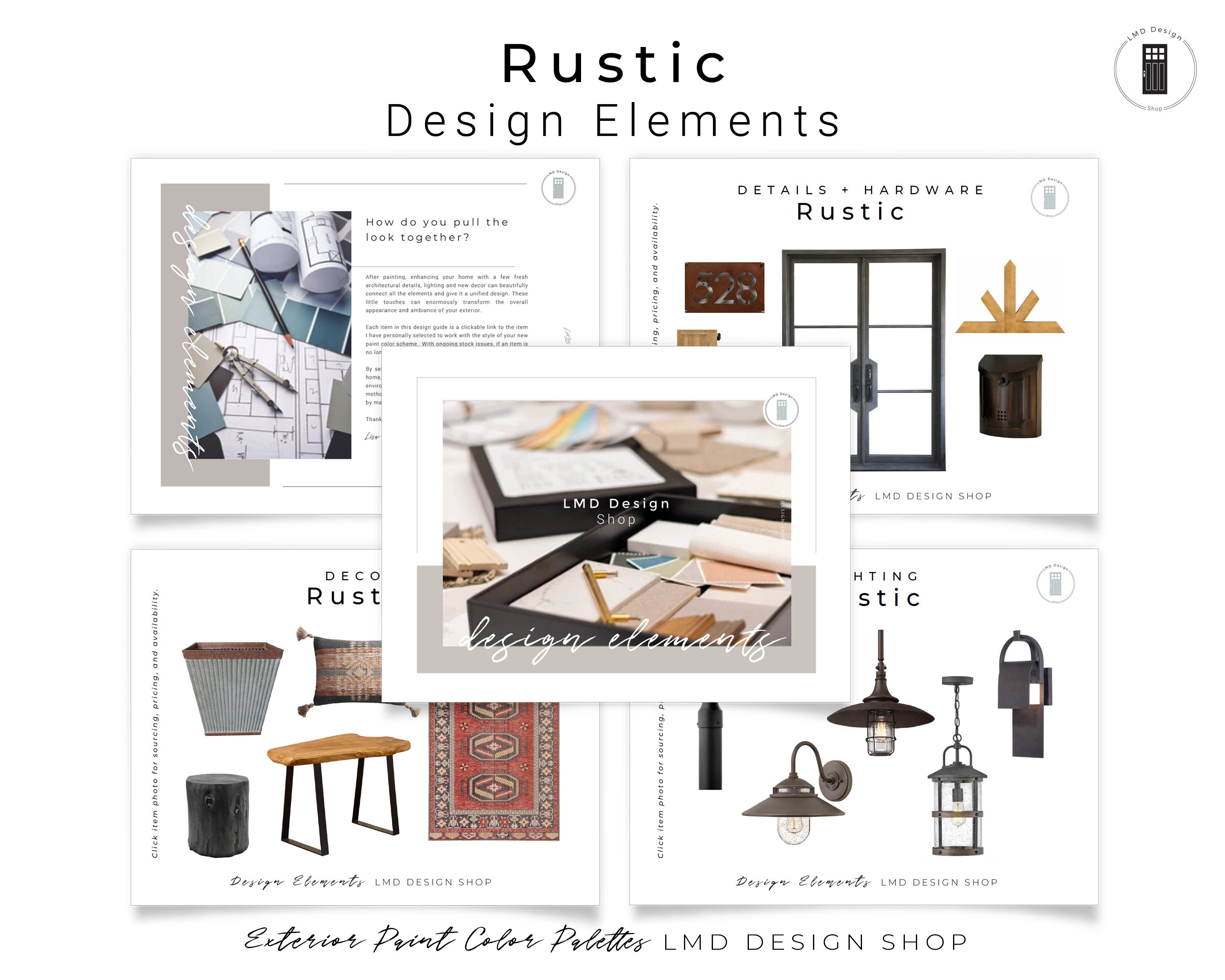 Rustic Exterior Paint Color Palettes | Paint Colors for Exterior - Etsy