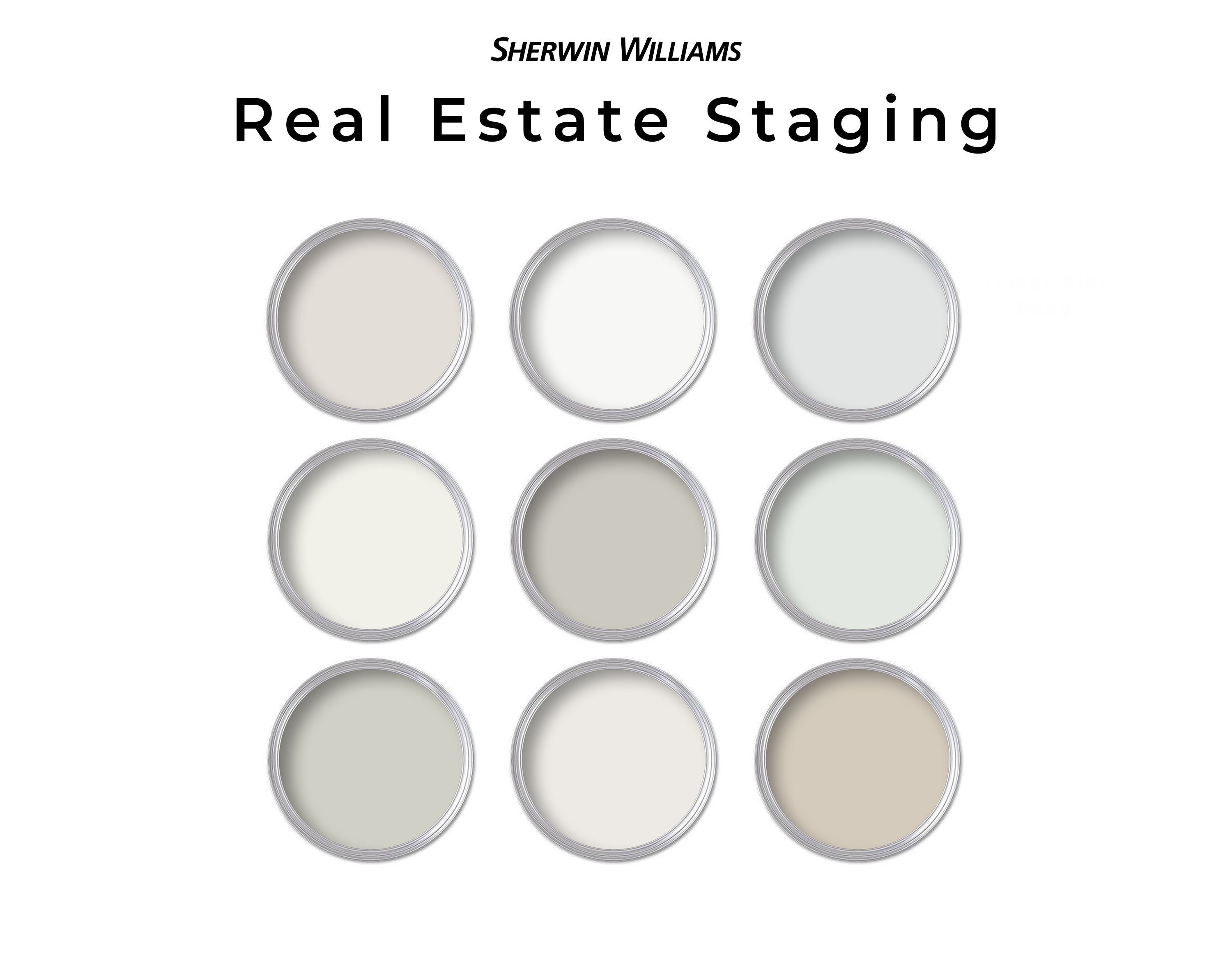 Sherwin Williams Neutrals Paint Color Palette | Whole House Paint Palette Real Estate Staging