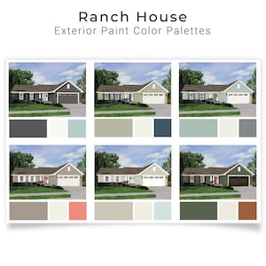 Exterior Paint Color Palette for Ranch House | Paint Colors for Exterior