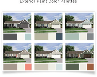 Exterior Paint Color Palette for Ranch House | Paint Colors for Exterior