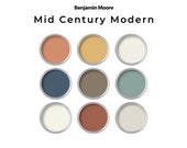 Benjamin Moore Mid Century Modern Paint Palette | MCM Interior Paint Colors | Whole House Color Palette