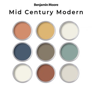 Mid Century Modern Benjamin Moore Paint Palette | Whole House Color Palette