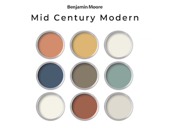 Tavolozza di colori Benjamin Moore Mid Century Modern / Colori per interni MCM / Tavolozza di colori per tutta la casa