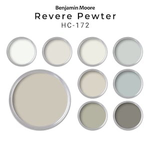 Revere Pewter Benjamin Moore Paint Palette | Whole House Paint Palette