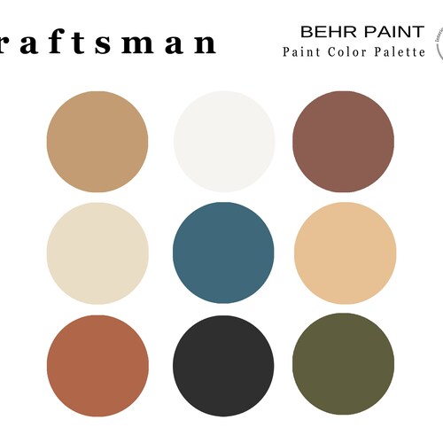 Behr Warm Paint Scheme Craftsman Behr Paint Palette Historic Etsy