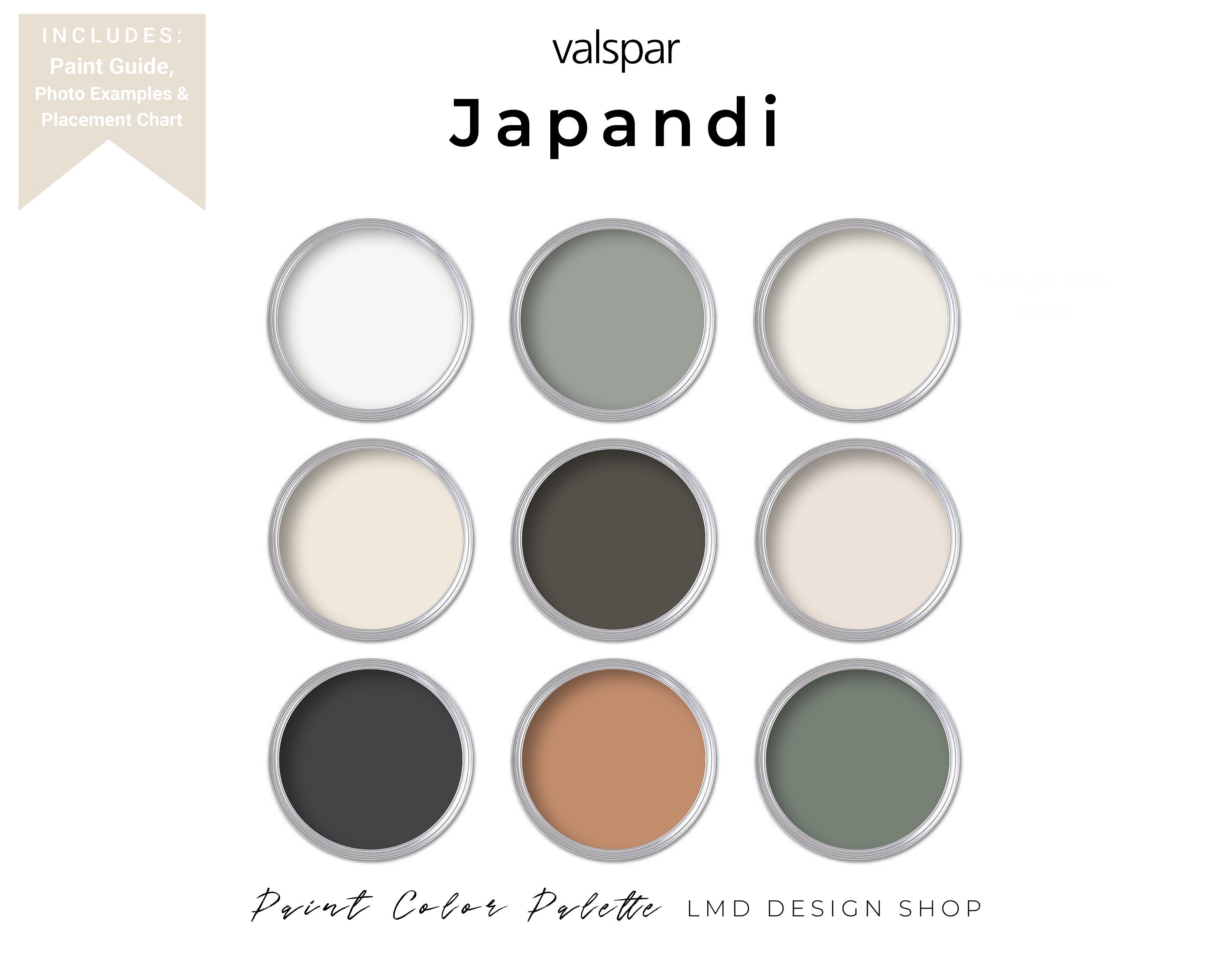 Japandi Valspar Paint Color Palette Earth Tone Interior Etsy Australia