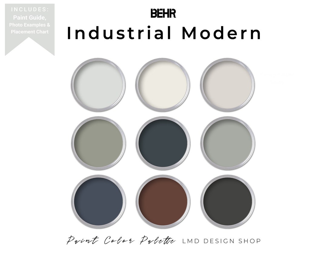Behr Industrial Modern Paint Color Palette Whole House Paint Etsy