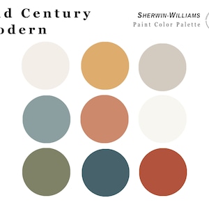 Sherwin Williams Mid Century Modern Palette Interior Paint - Etsy
