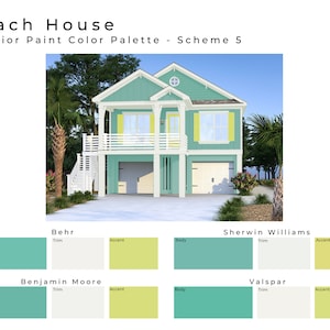 Beach House Exterior Paint Color Palettes | Home Exterior Paint Colors ...