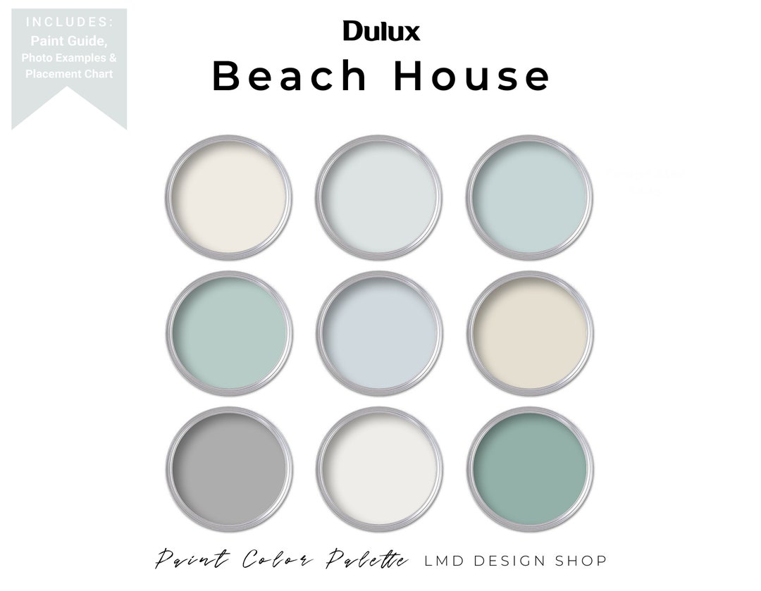 Beach House Colors Dulux Paint Palette Whole House Paint Etsy
