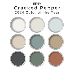 2024 Color of the Year Cracked Pepper Behr Palette | Whole Home Paint Colors