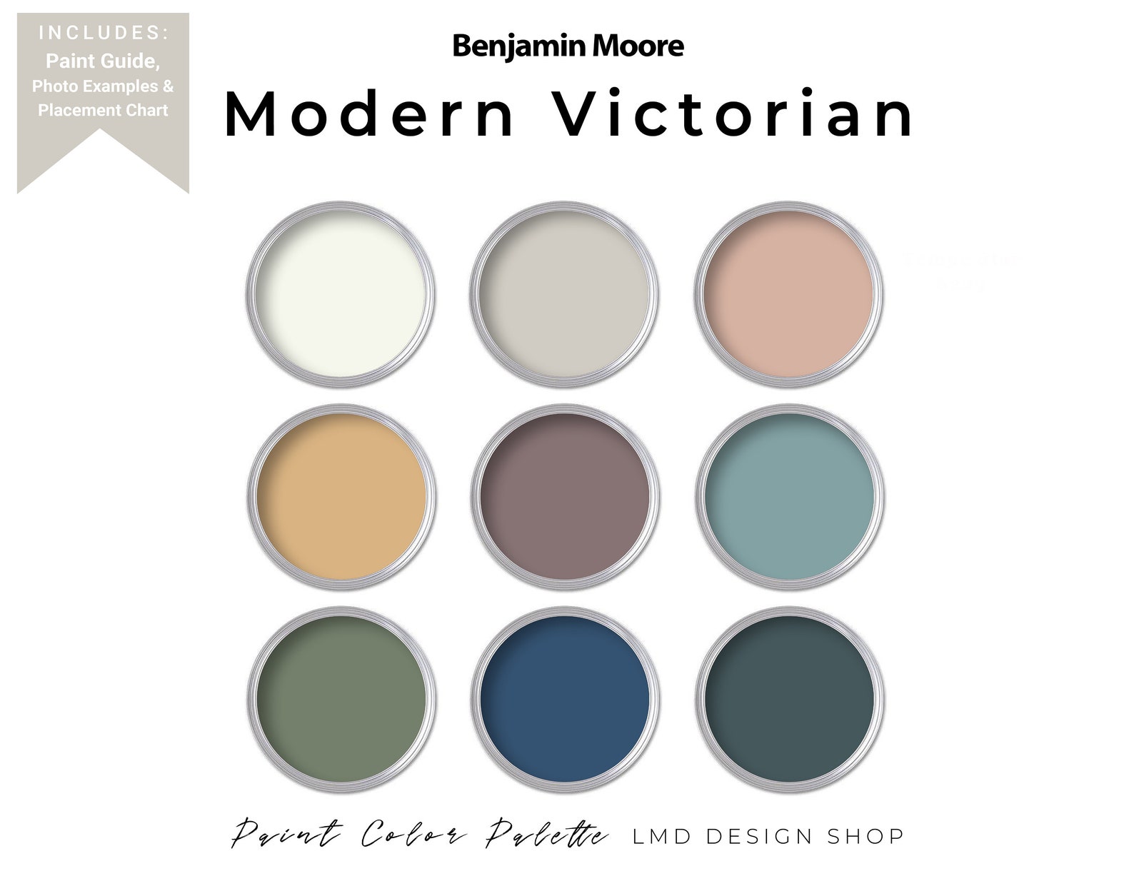 Victorian Benjamin Moore Paint Color Palette Whole House - Etsy