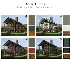 Dark Olive Green Exterior Paint Palettes | Green House Exterior Paint Colors