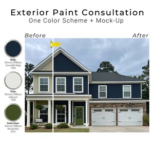 Exterior Paint Color Consultation + Rendering | House Paint Color Selection
