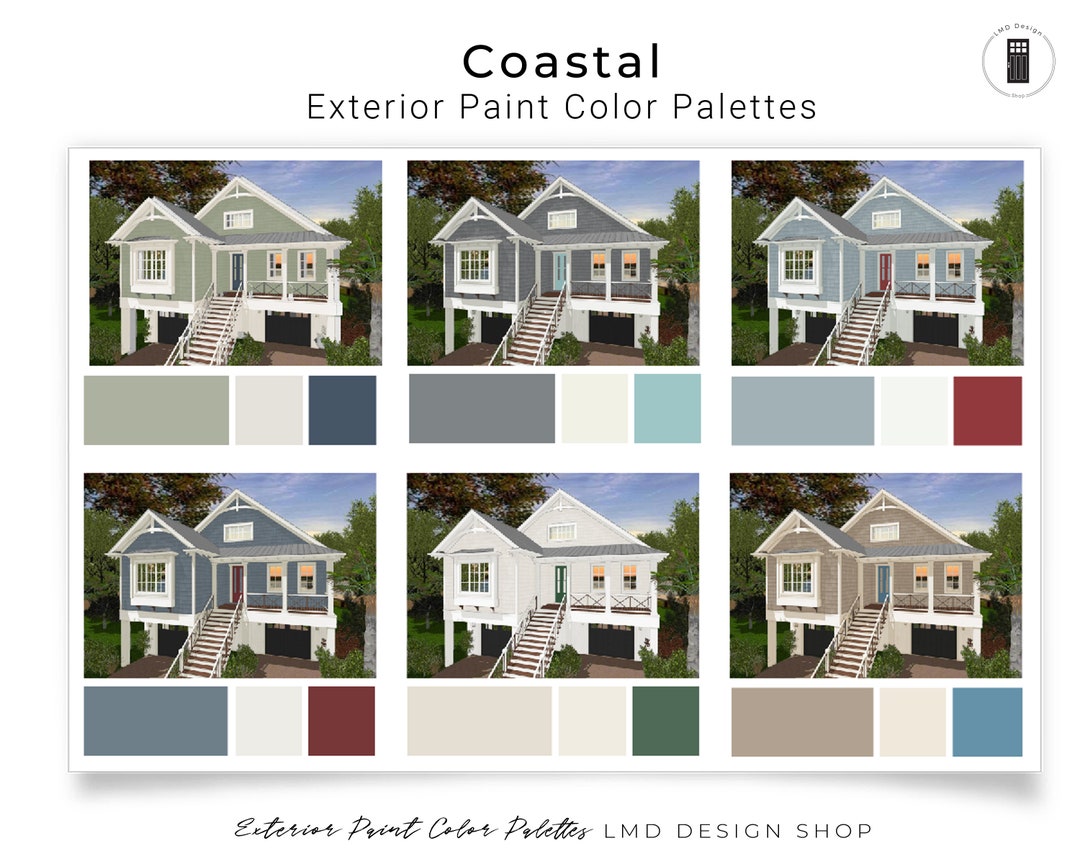 Coastal Exterior Paint Color Palettes Exterior Paint Schemes ...
