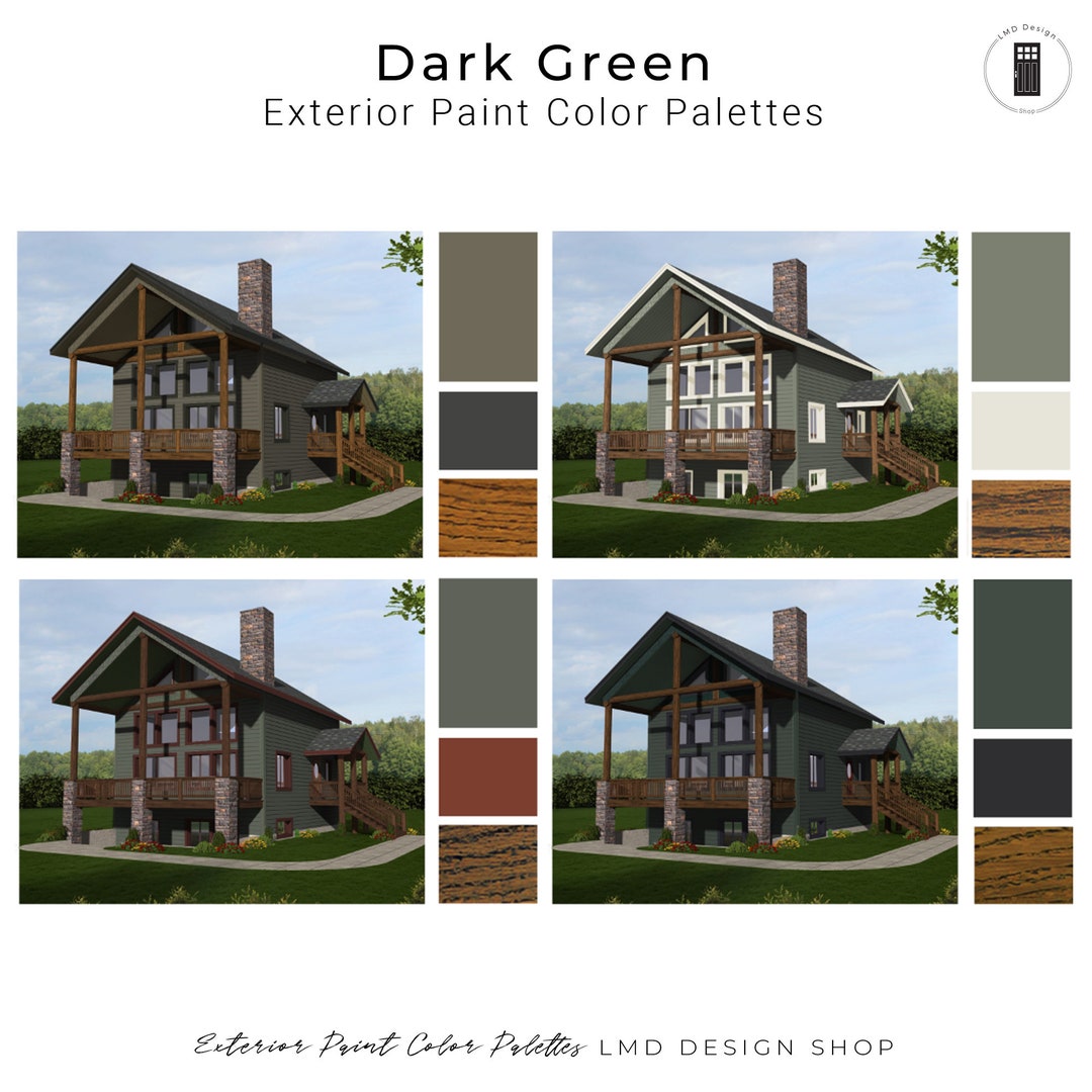 Dark Olive Green Exterior Paint Palettes Green House Exterior Paint