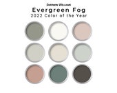 Evergreen Fog Sherwin Williams Paint Color Palette | Interior Paint Palette