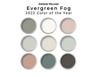Evergreen Fog Sherwin Williams Paint Color Palette | Interior Paint Palette