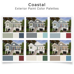 Coastal Exterior Paint Color Palettes | Exterior Paint Schemes