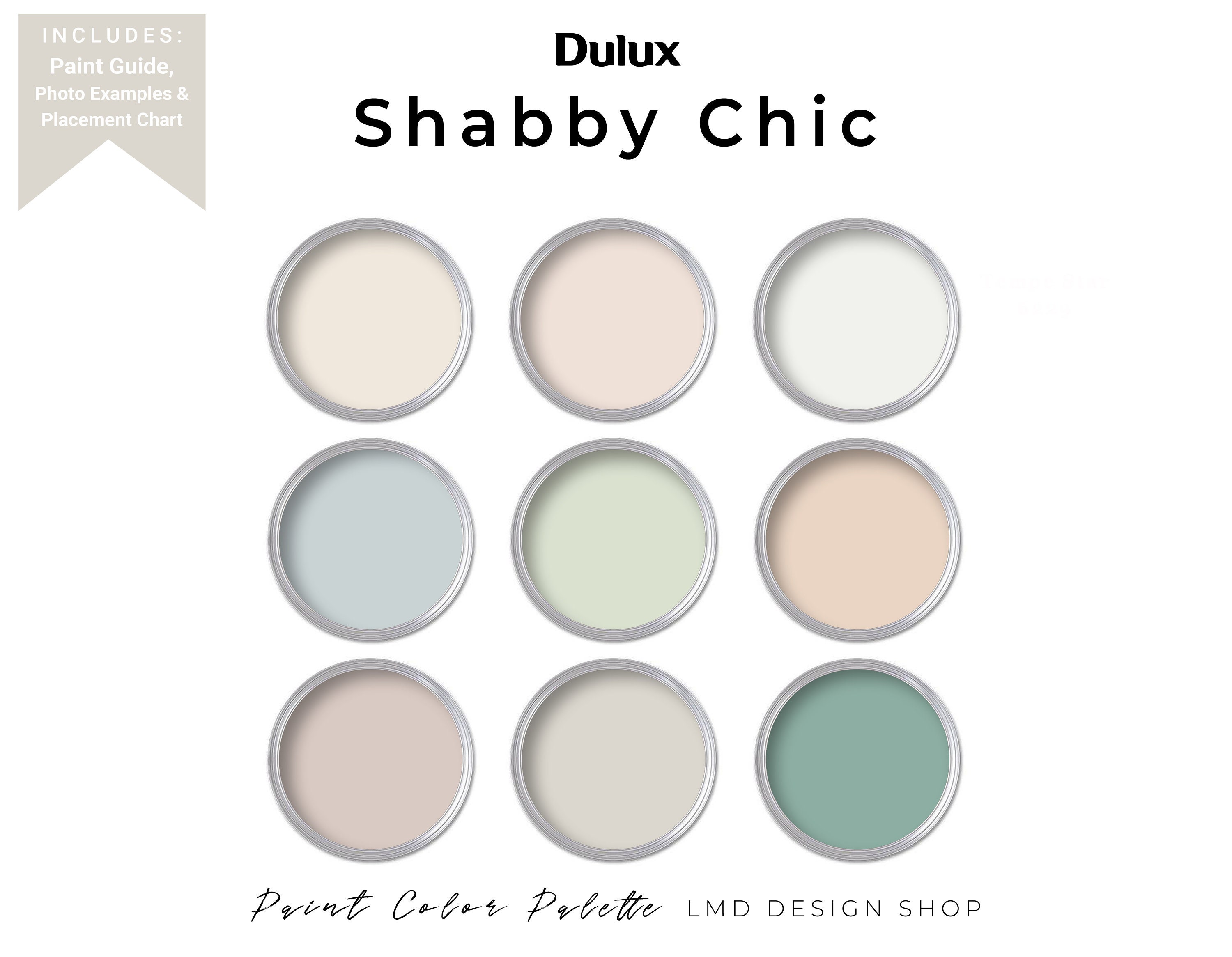 Shabby Chic Dulux Paint Color Palette Cottage House Paint Etsy Australia