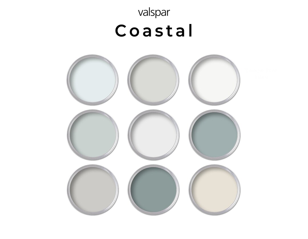 Coastal Valspar Paint Color Palette Whole House Paint Palette - Etsy