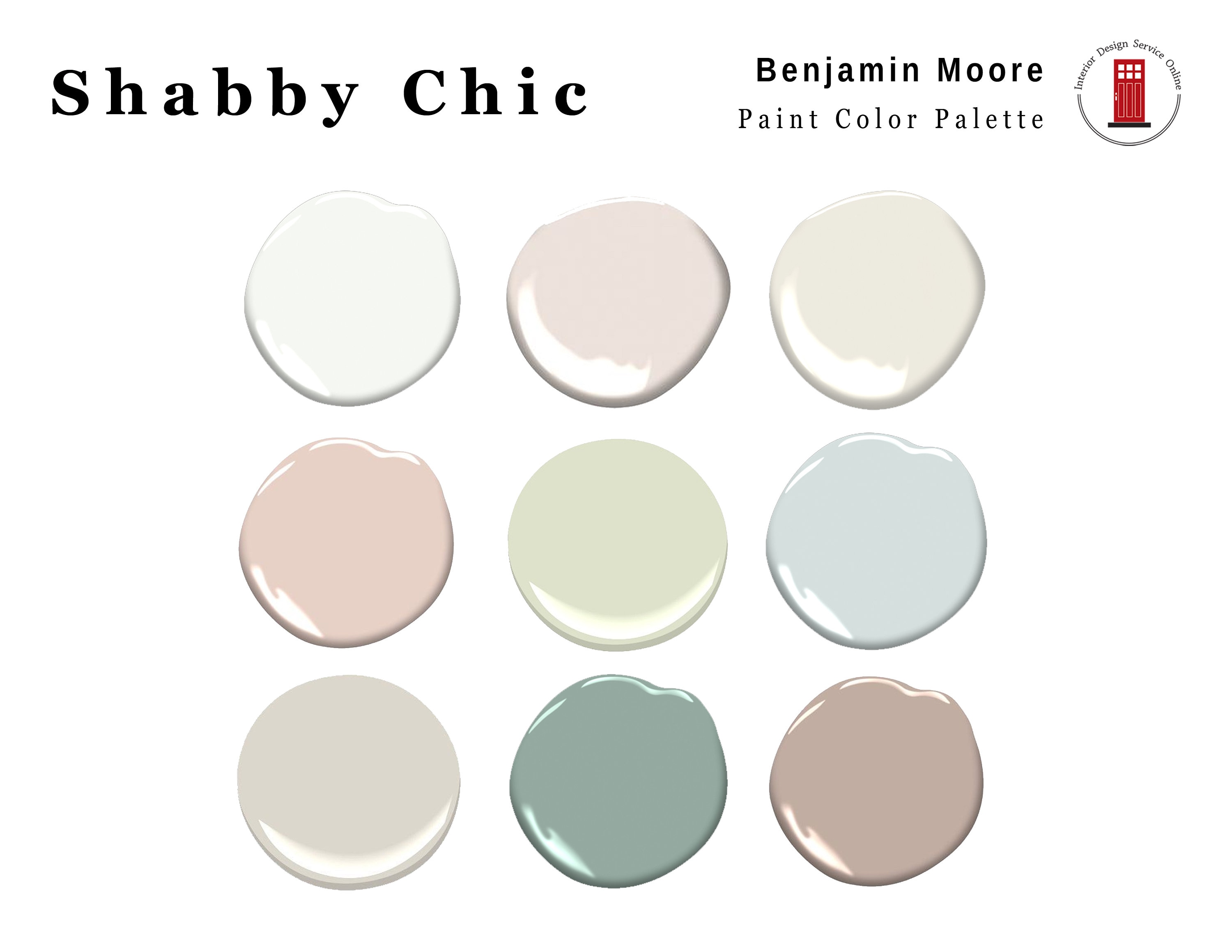 Shabby Chic Interior Paint Palette Prepackaged Benjamin Moore Etsy Canada