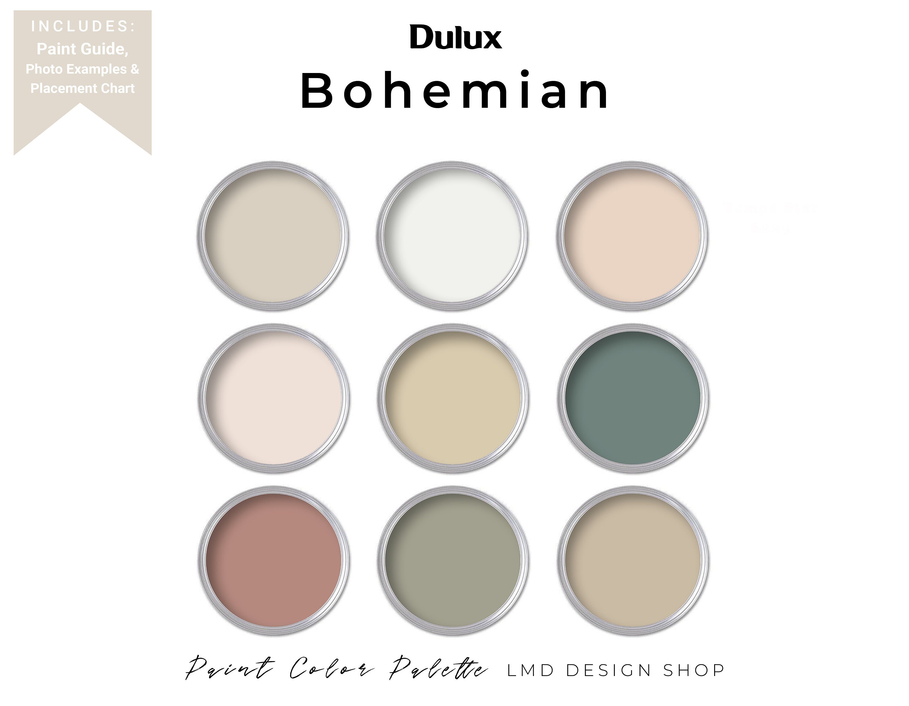 Boho Paint Palette Dulux Canadian Color Codes Whole House Etsy UK