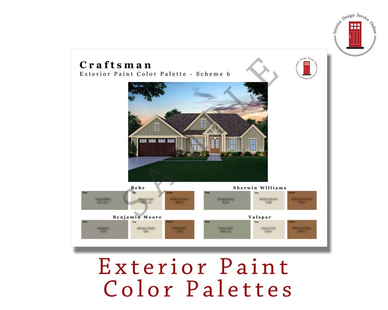 Craftsman Exterior Paint Schemes Home Exterior Paint Colors Etsy