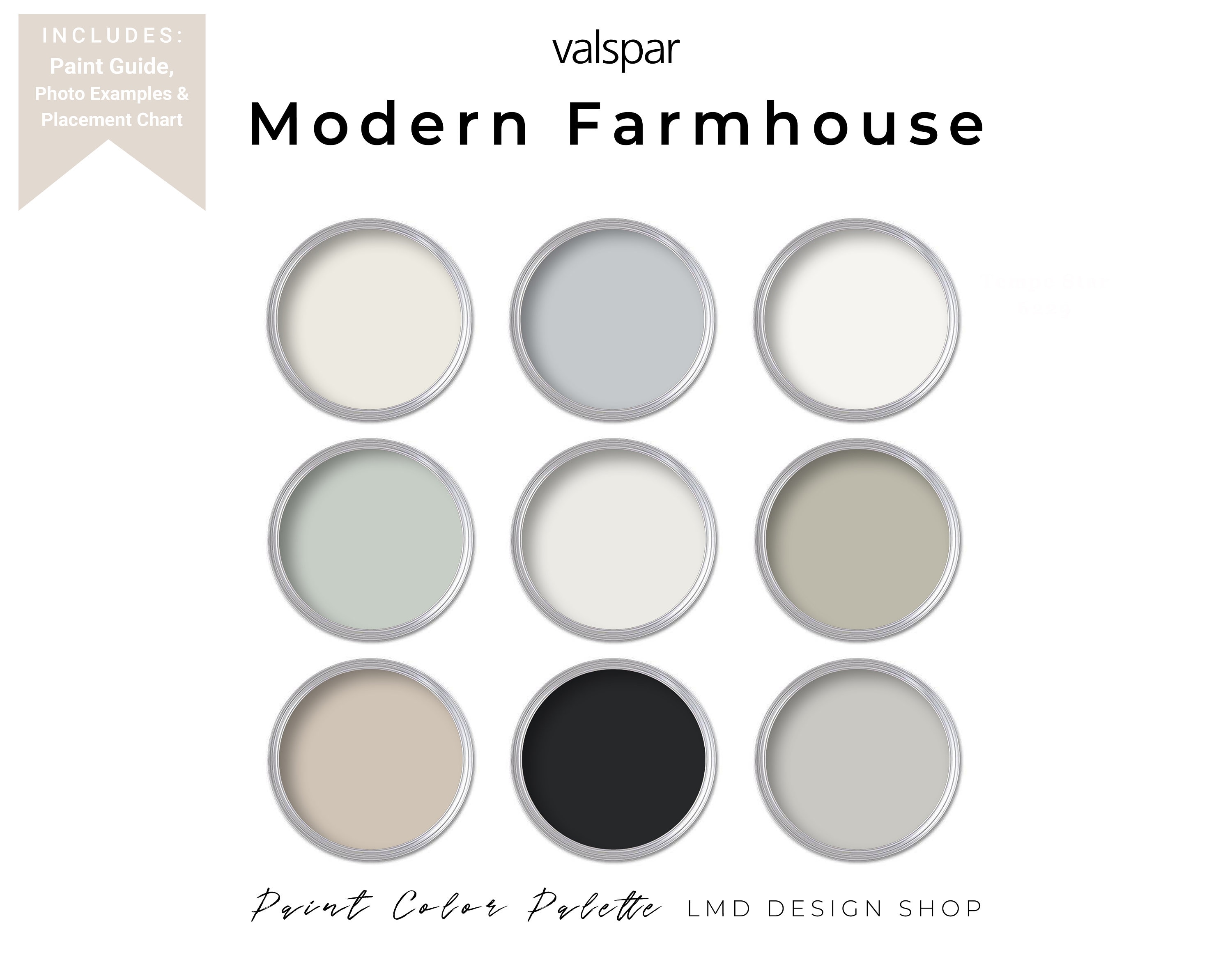 Modern Farmhouse Valspar Paint Palette House Color Palette Etsy