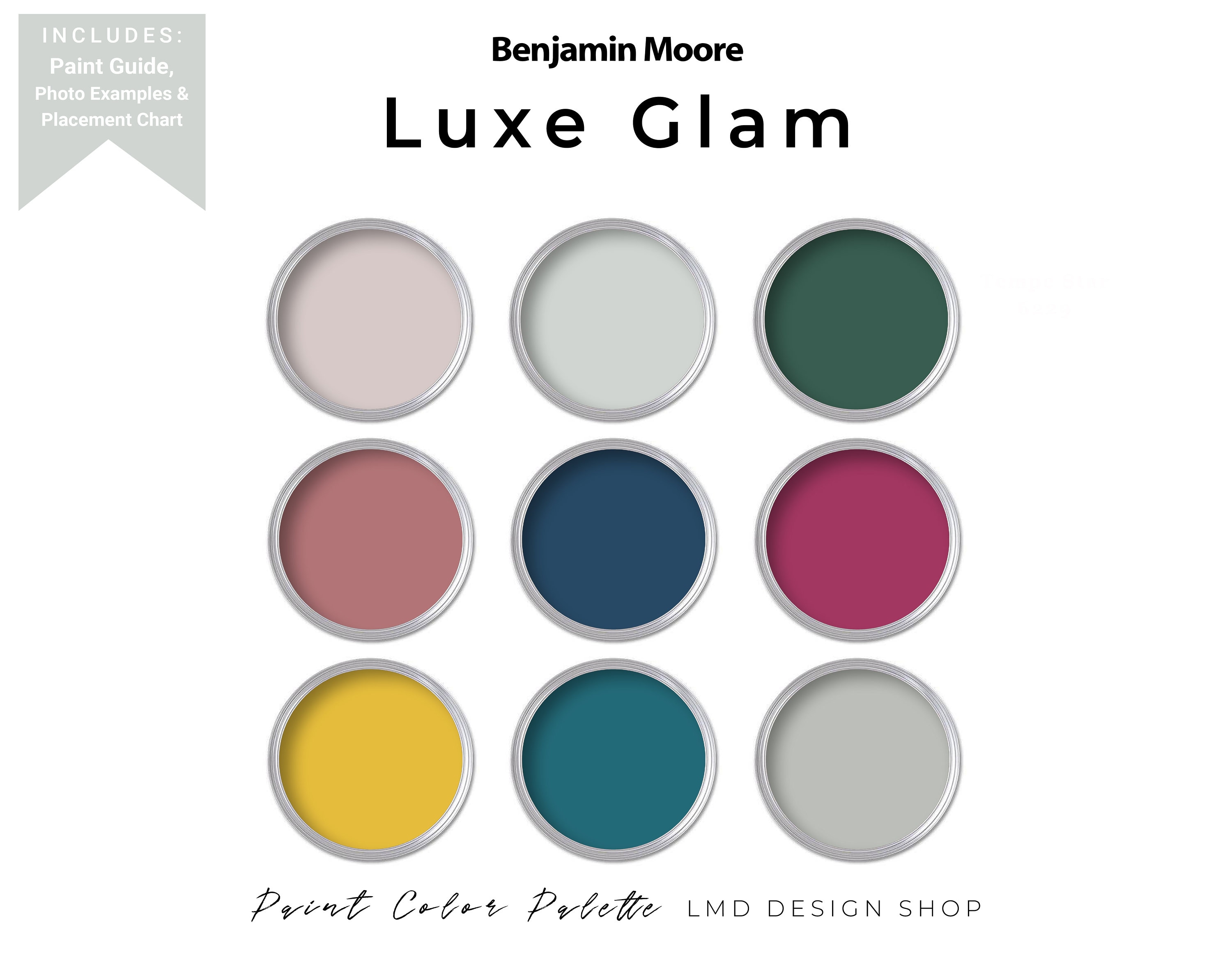 Jewel Tone Benjamin Moore Paint Palette Glam Interior Paint Etsy