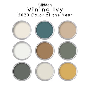 Glidden Vining Ivy Paint Color Palette 2023 | Whole House Paint Palette 2023