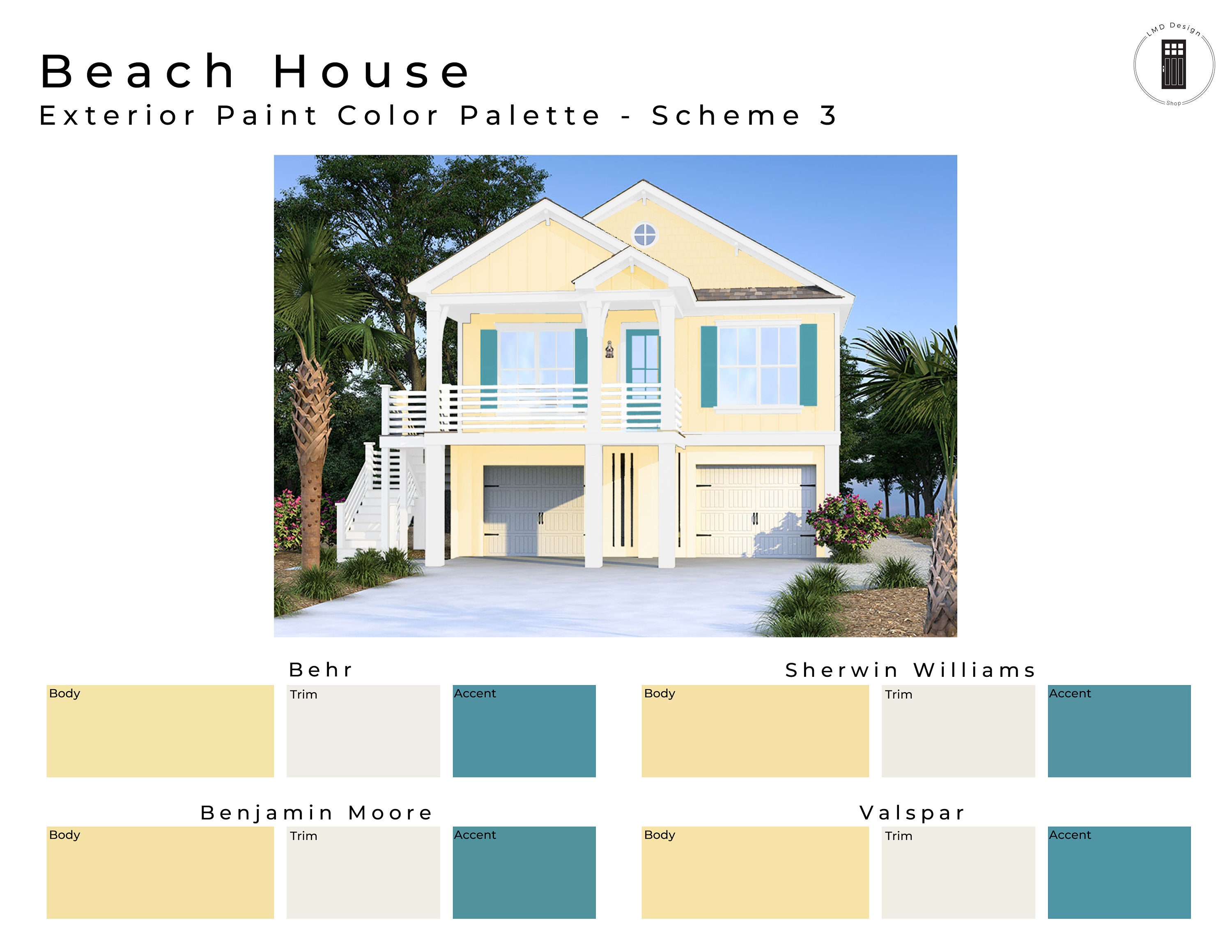 Beach House Exterior Paint Color Palettes Home Exterior Paint Colors