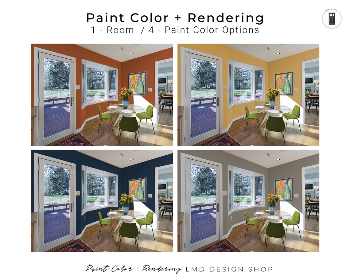 Interior Paint Color Selection & Rendering Custom Paint Etsy